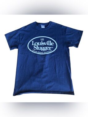 Y2K Louisville Slugger Tee T Shirt Adult Sz M Blue Short Sleeve Baseball